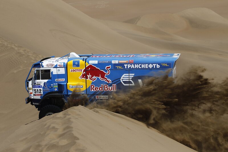 Rally truck on sand dunes