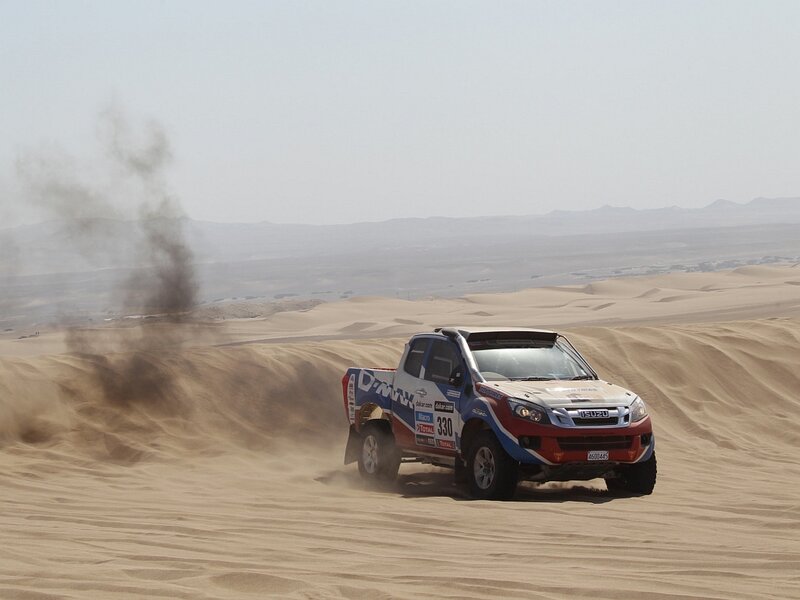 Rally Truck on Sand Dunes — Brown