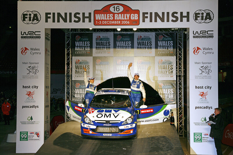 Rally winners at finish line