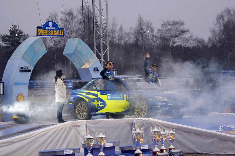 Rally winners on podium