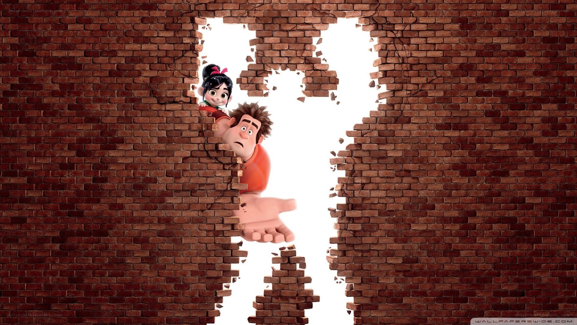 Ralph and Vanellope break wall