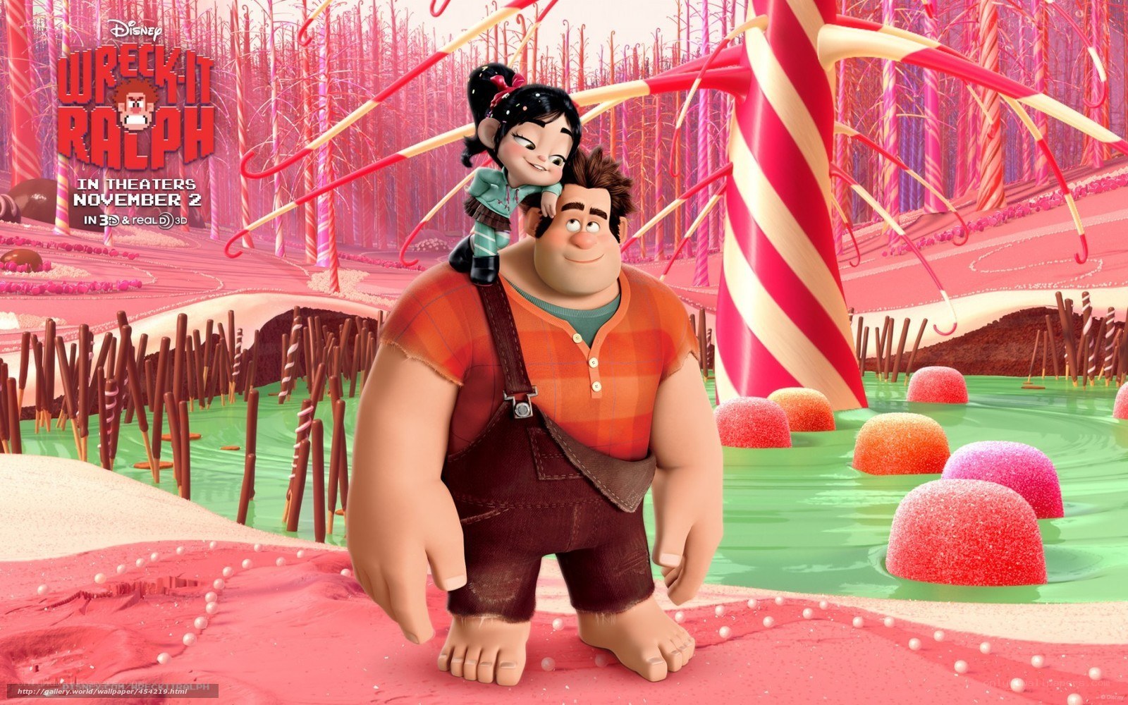 Ralph and Vanellope in Candy Land