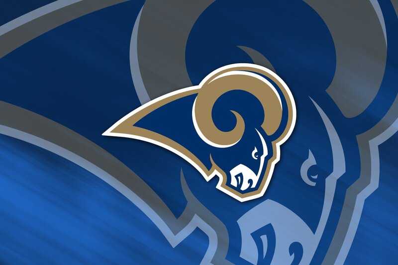 Ram Logo on Blue Background