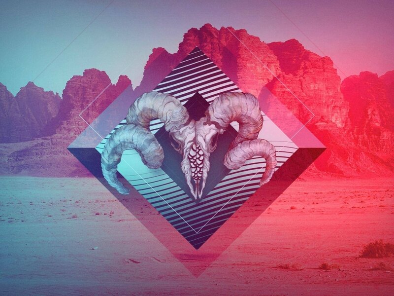 Ram Skull in Desert