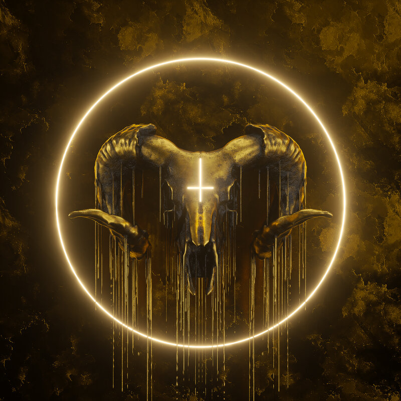 Ram Skull with Cross