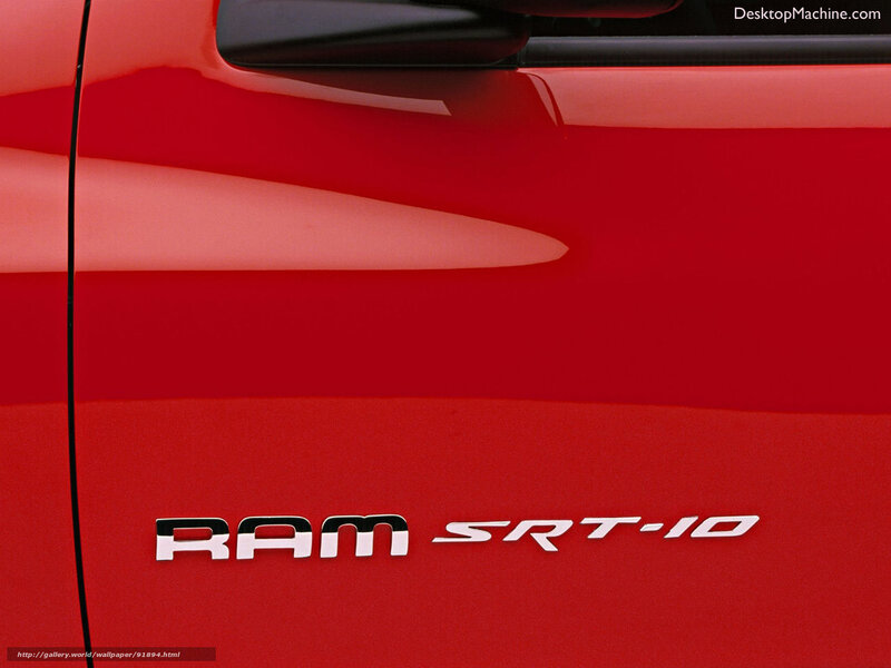 RAM SRT-10 badge on red truck