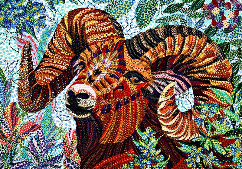 Ram with Curled Horns