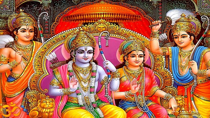 Rama and Sita with attendants
