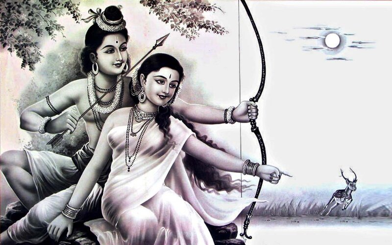 Rama and Sita with Bow