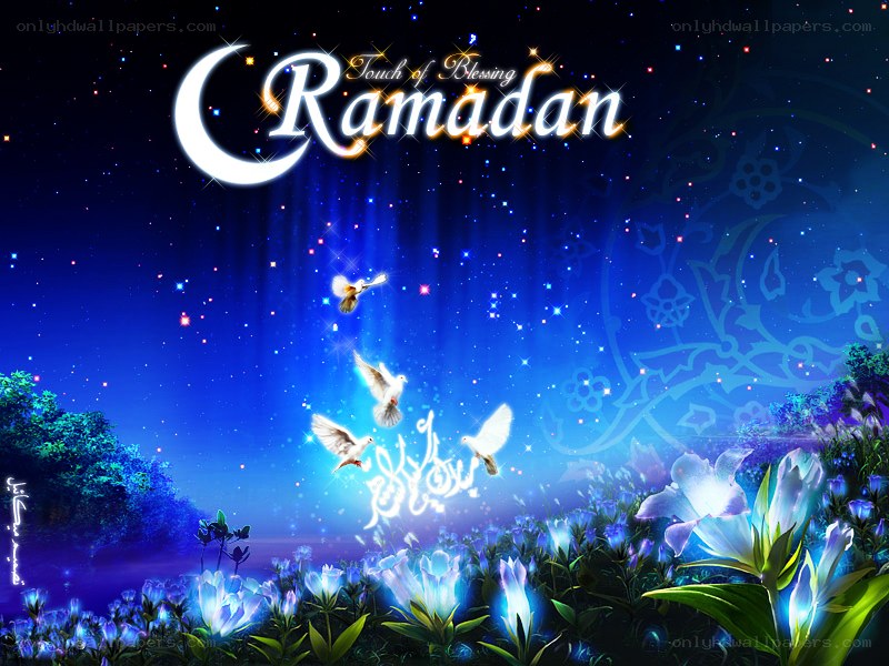 Ramadan greeting with doves