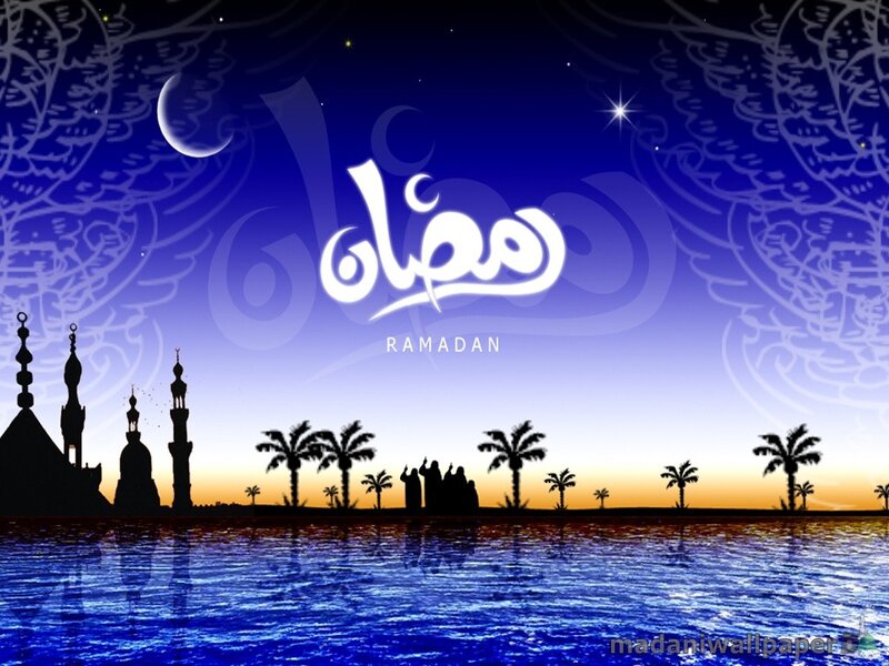 Ramadan moon and mosque