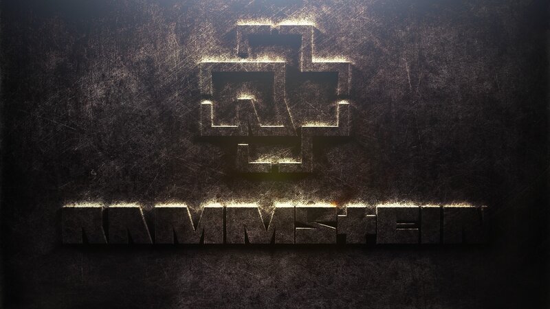 Rammstein Logo on Metal — Black, Dark
