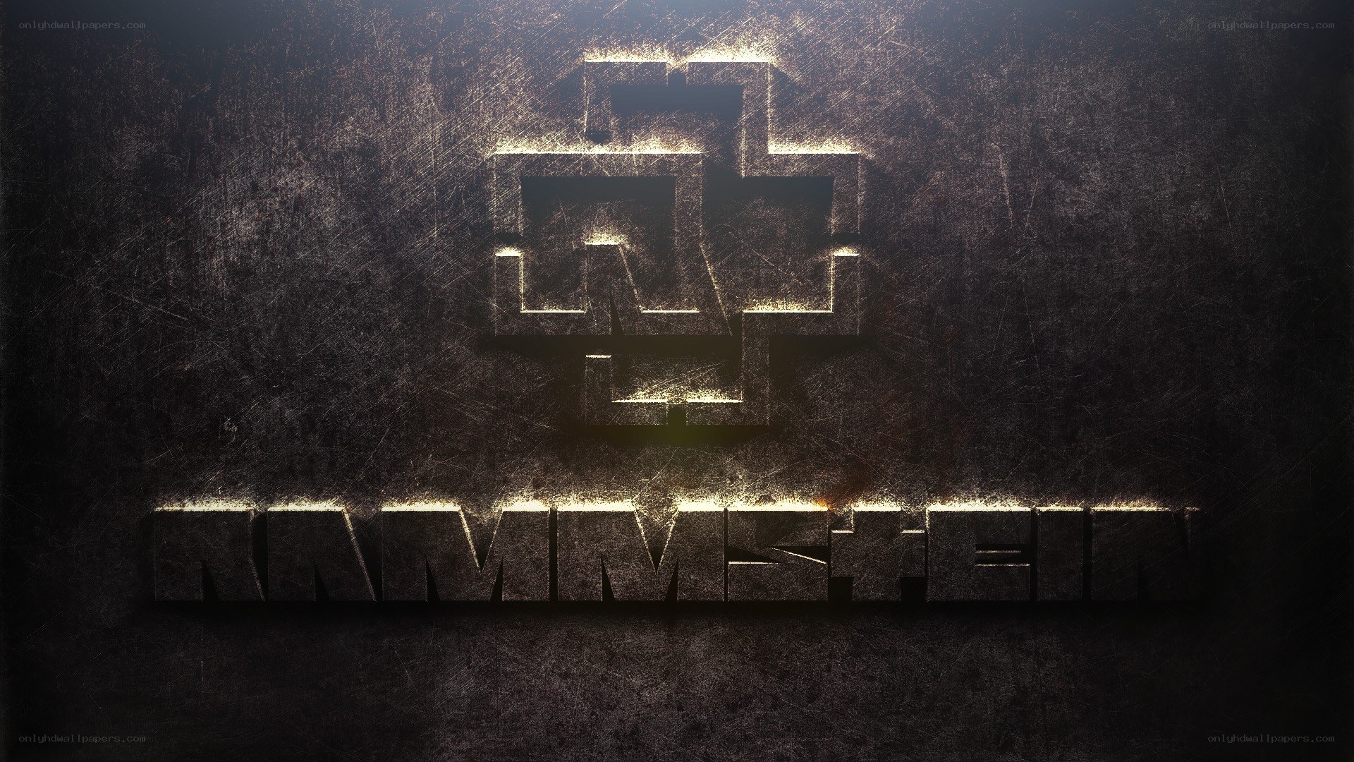 Rammstein logo on metal