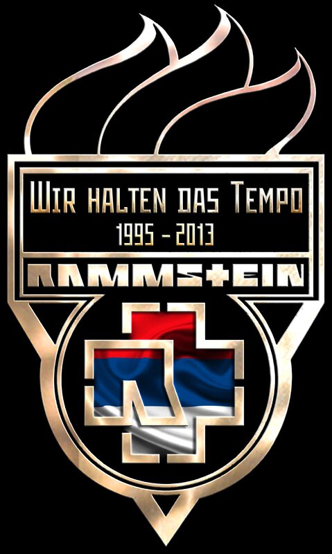 Rammstein logo with Serbian flag