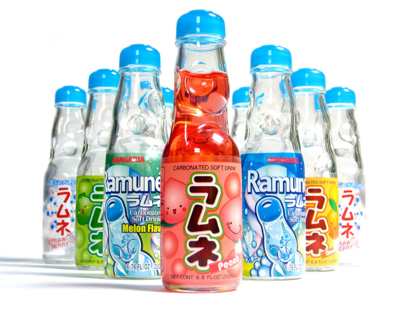Ramune soda bottles