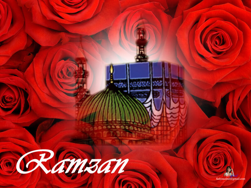 Ramzan with roses and mosque