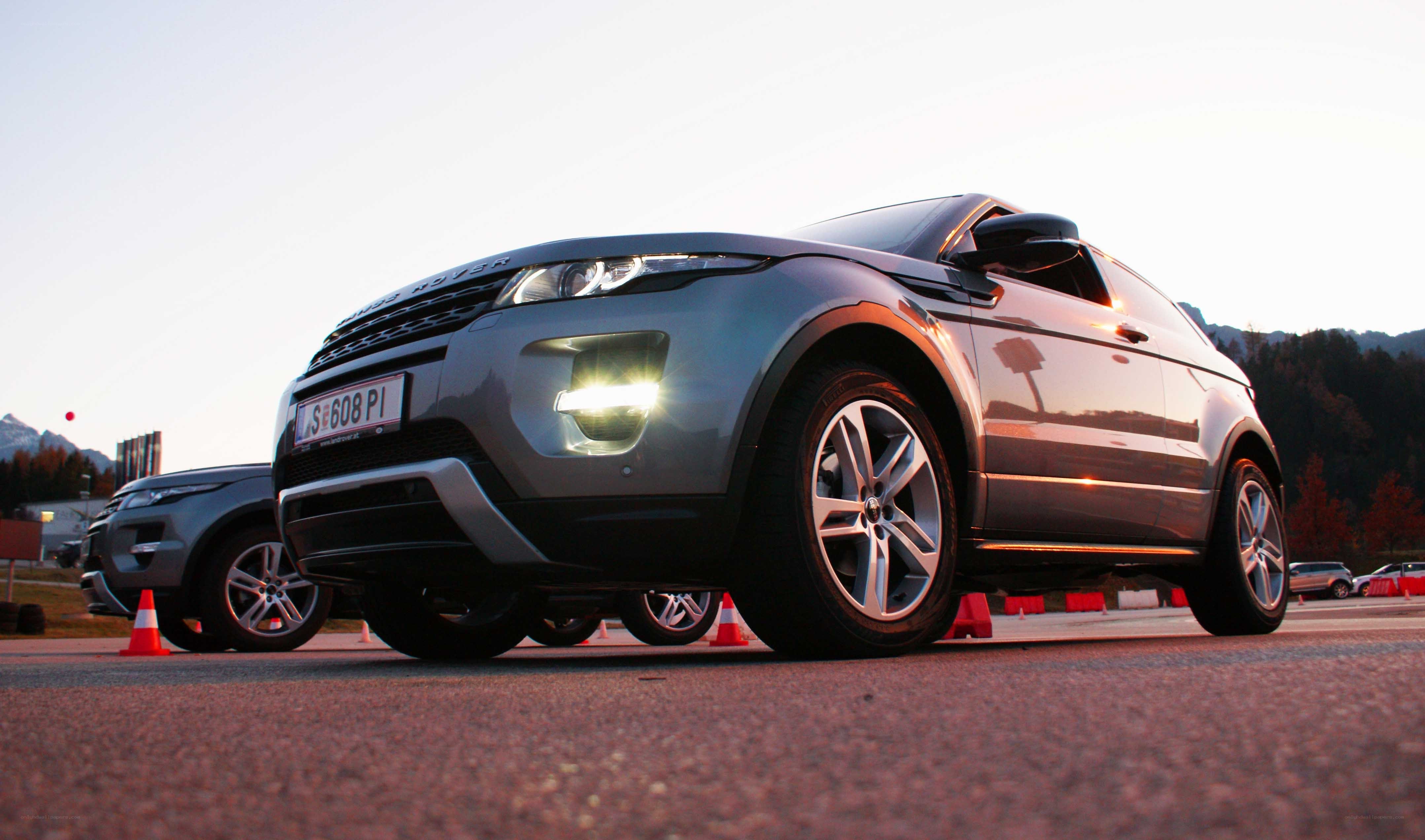 Range Rover Evoque on a test track