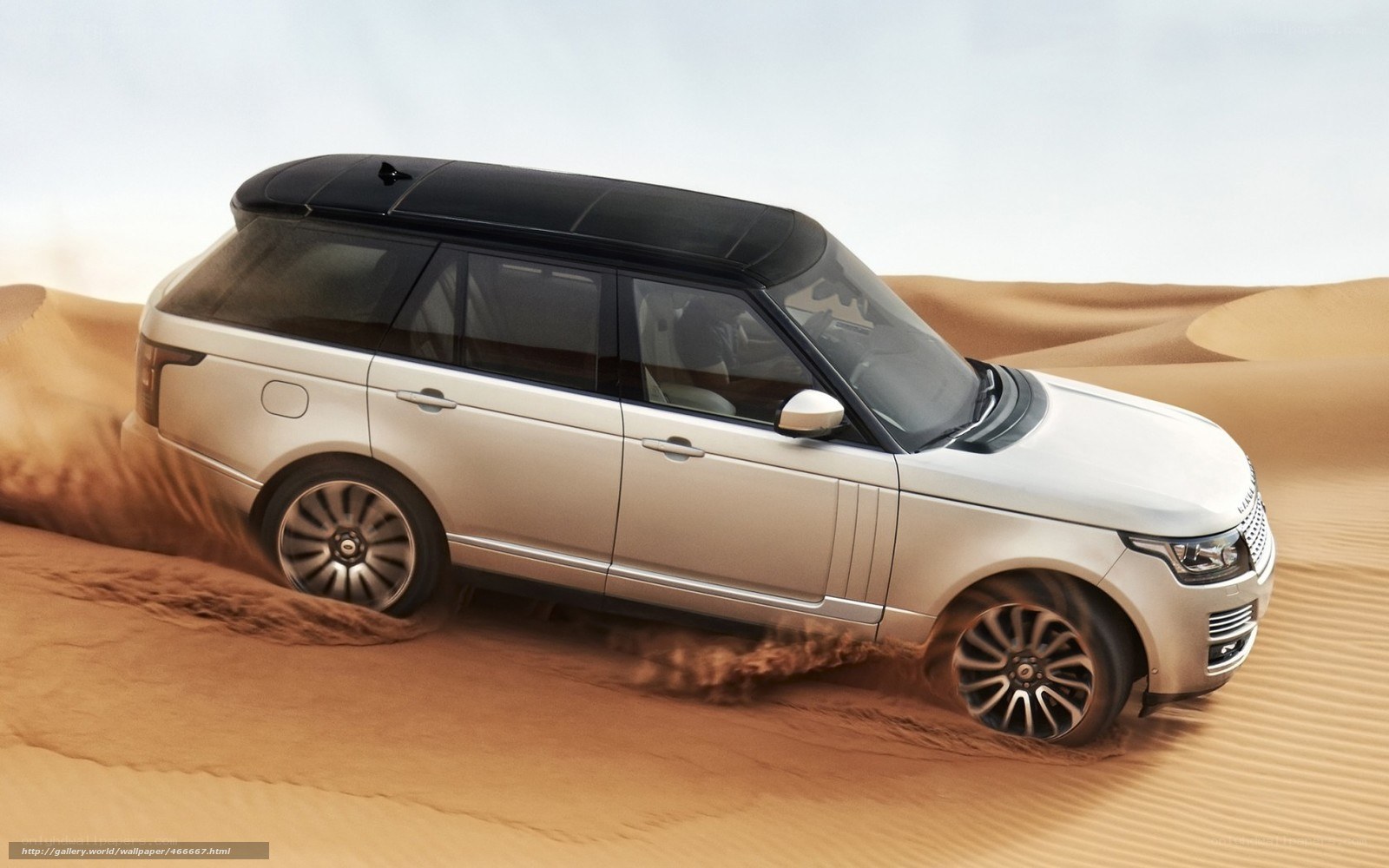 Range Rover in desert dunes