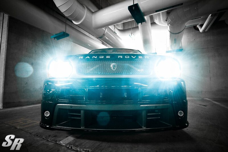 Range Rover in parking garage