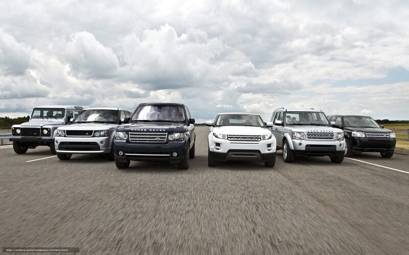 Range Rover lineup on road