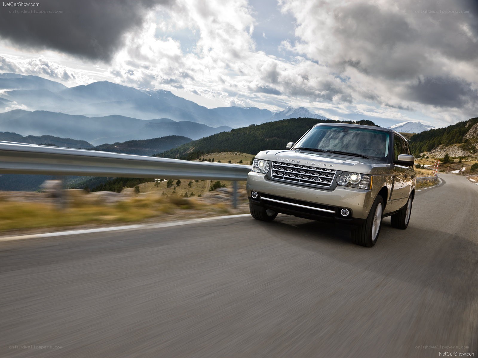 Range Rover on mountain road