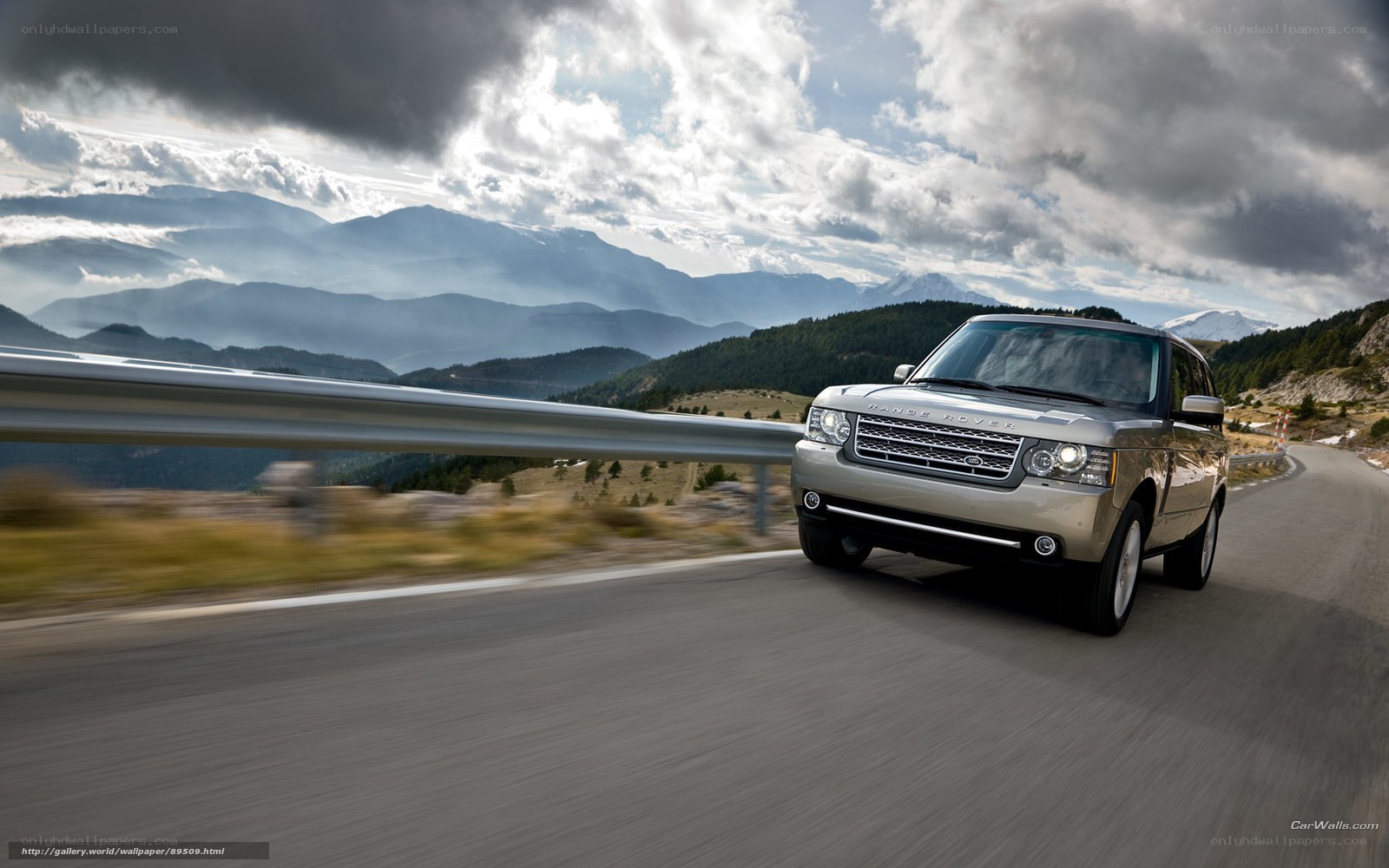 Range Rover on mountain road