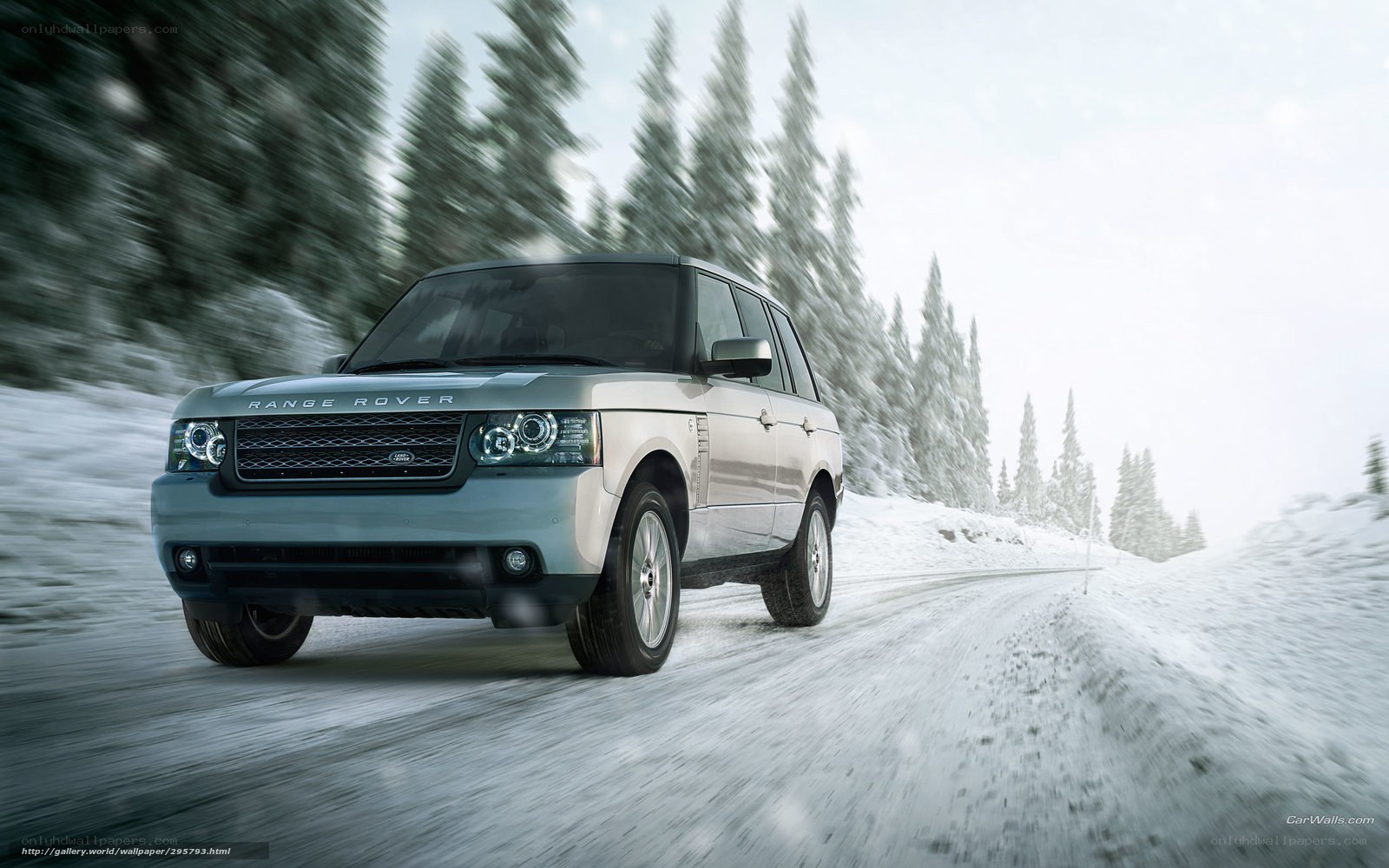 Range Rover on snowy road