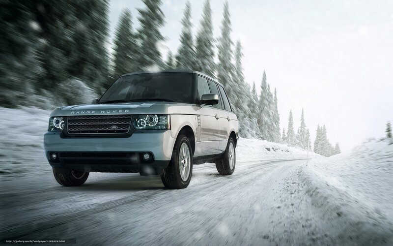 Range Rover on snowy road