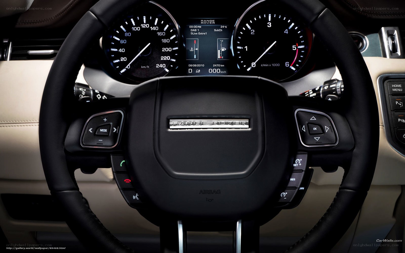 Range Rover steering wheel interior