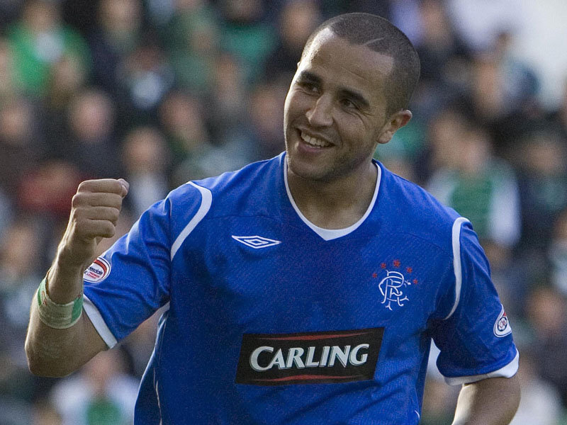Rangers football player celebrating