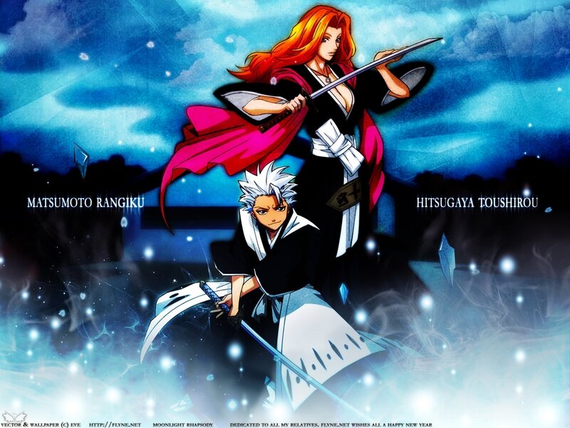 Rangiku and Toushirou in battle