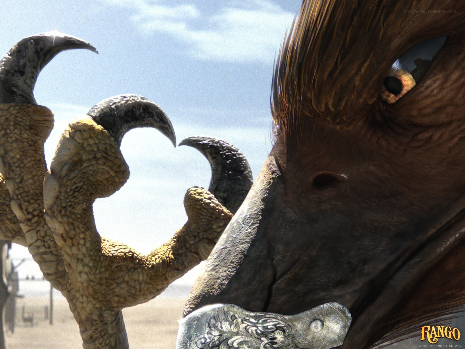 Rango movie character close-up