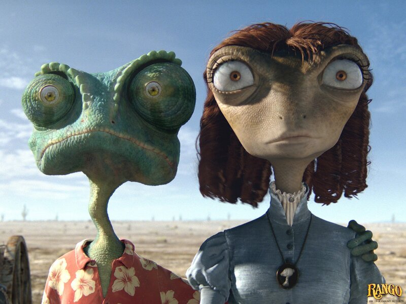 Rango movie characters in desert