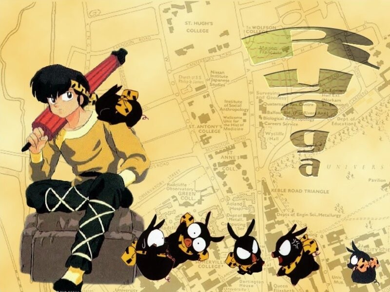 Ranma 1/2 character with map