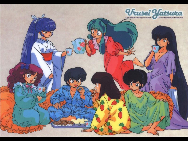 Ranma 1/2 characters having tea