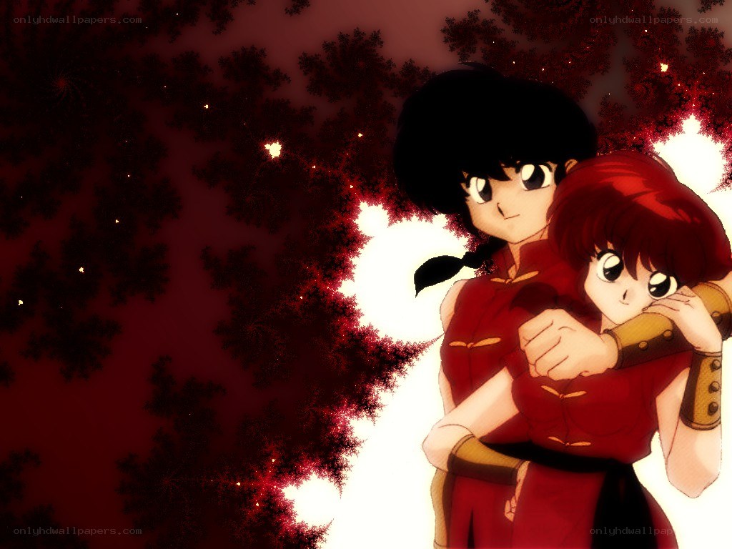 Ranma and Akane embrace