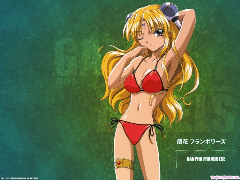 Ranpha in a red bikini