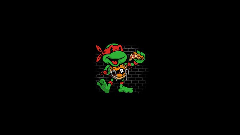 Raphael with pizza slice