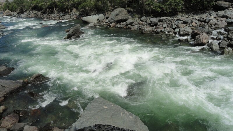 Rapid river flow over rocks
