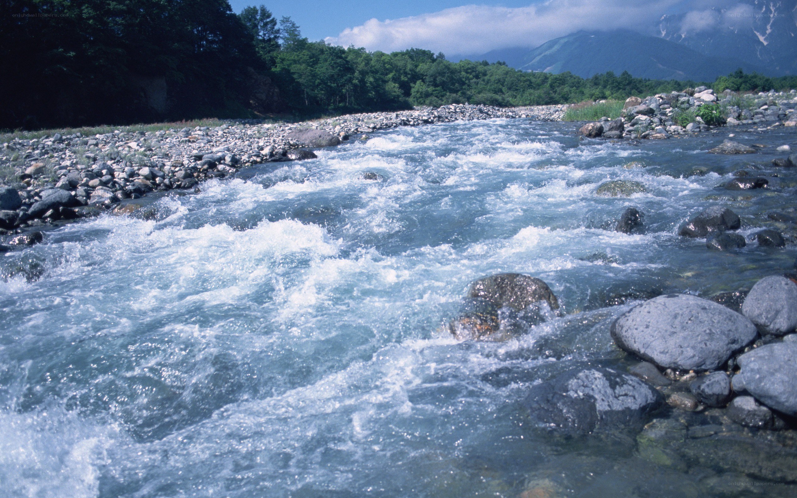 Rapid river in mountain valley