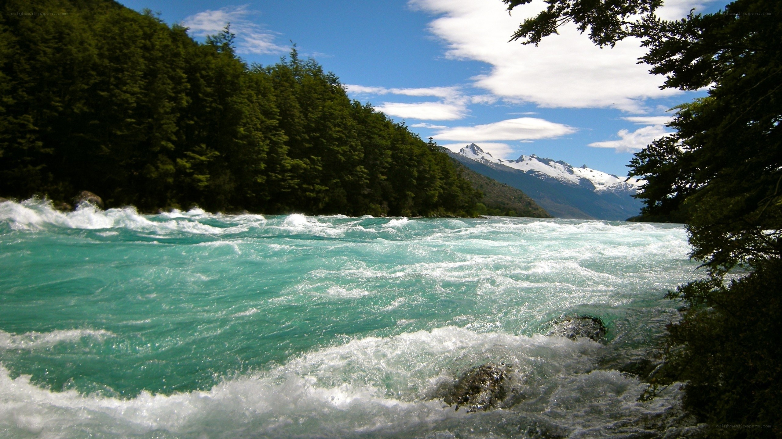 Rapid river in mountain valley
