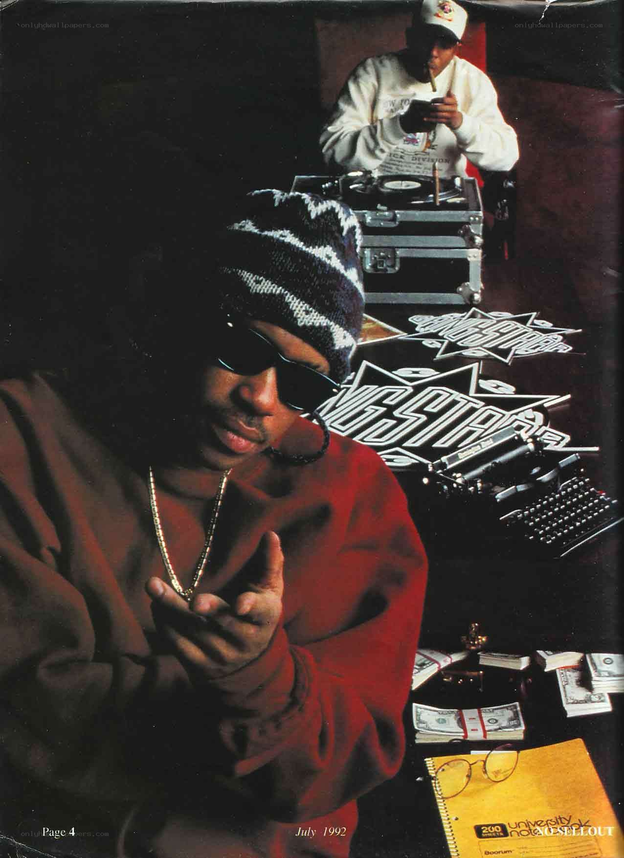 Rappers in studio with money