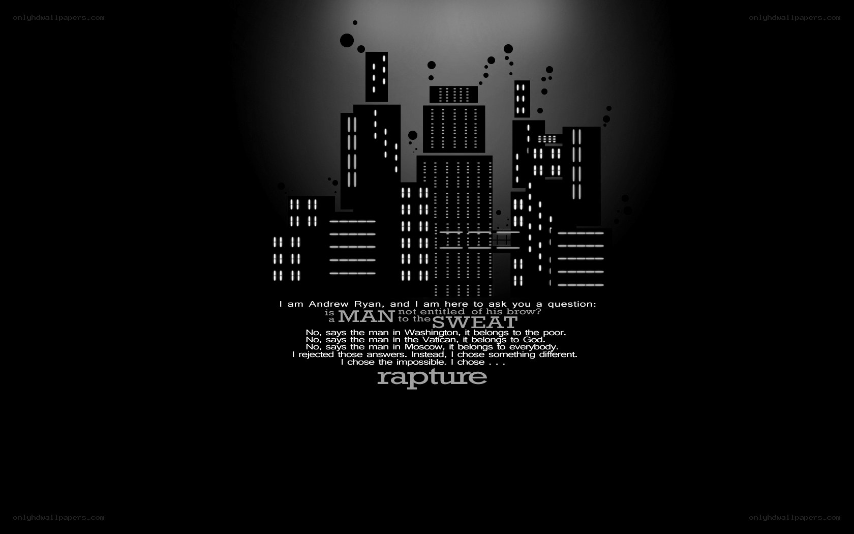 Rapture cityscape quote