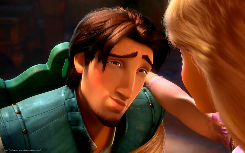 Rapunzel and Flynn in a tender moment