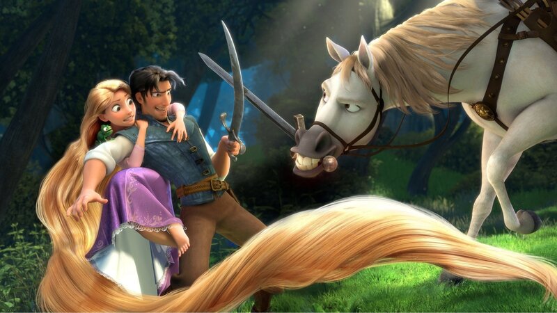 Rapunzel and Flynn Rider in forest