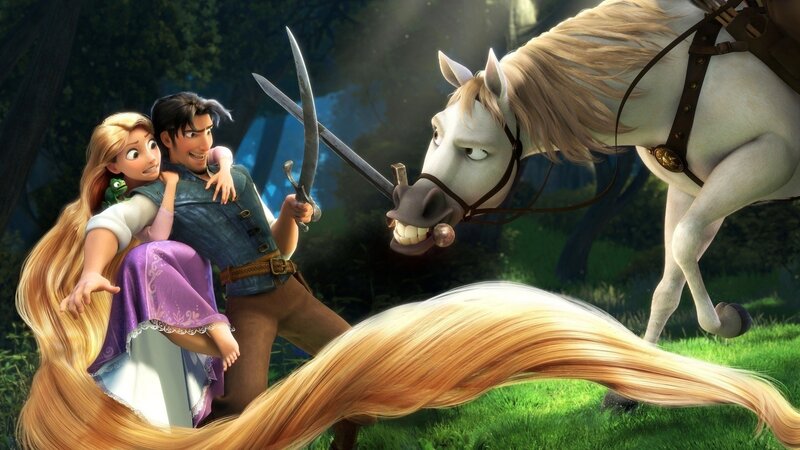 Rapunzel and Flynn Rider in forest