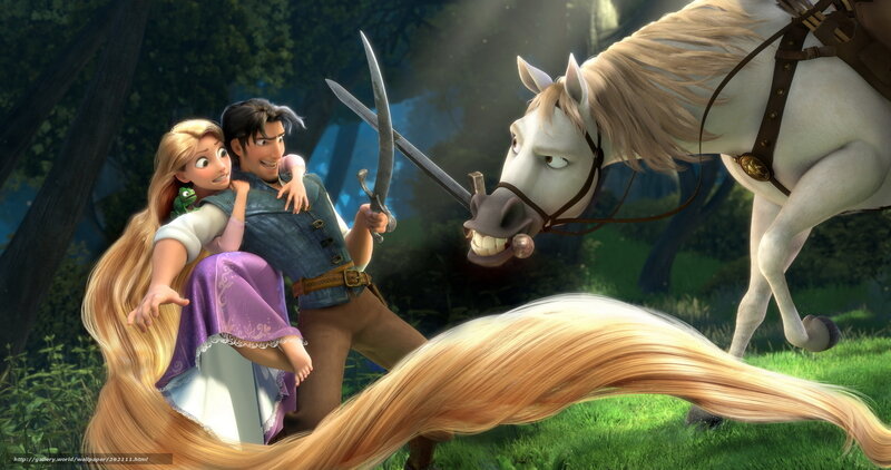 Rapunzel and Flynn Rider in forest