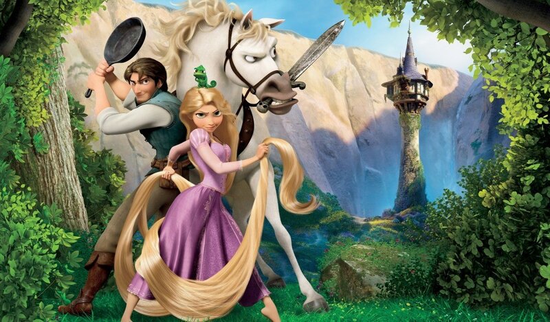 Rapunzel and Flynn Rider in the forest