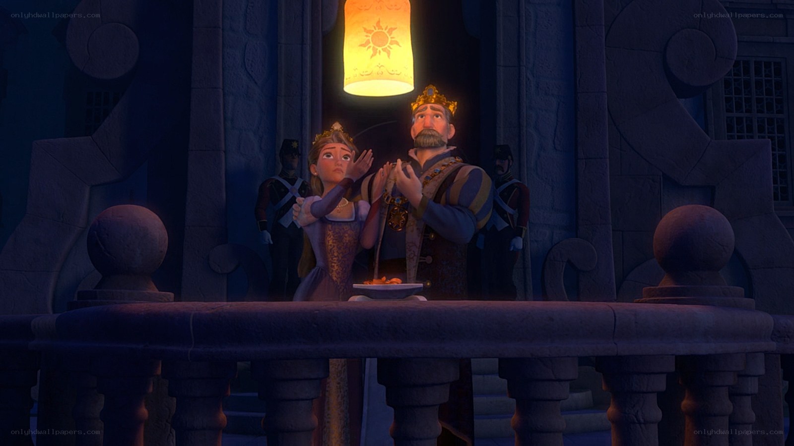 Rapunzel and her parents