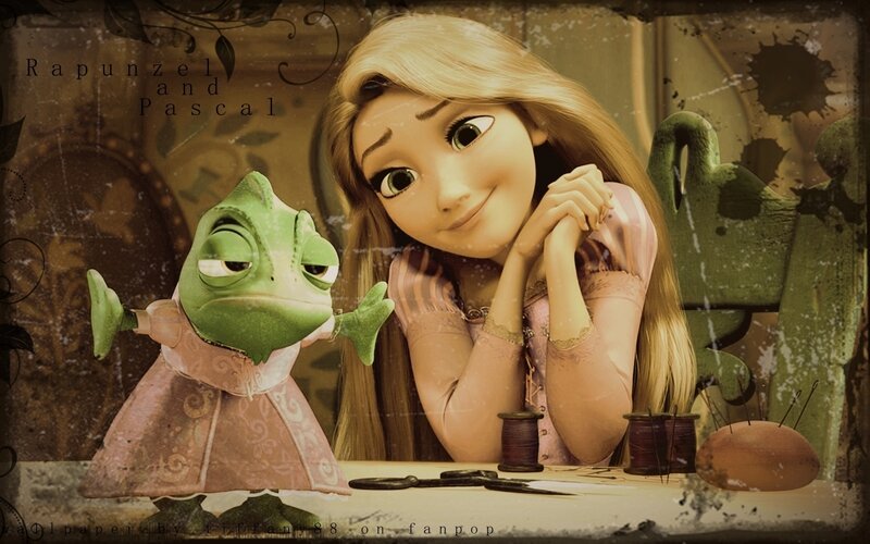 Rapunzel and Pascal